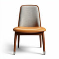Chaise en cuir synthétique et tissu gris 45 x 45 x 80cm pour salon
