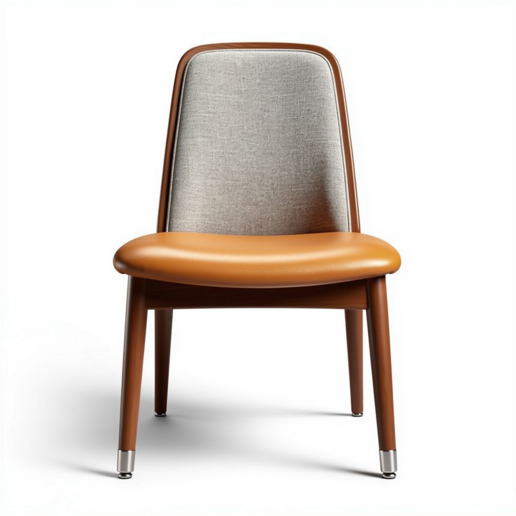 Chaise en cuir synthétique et tissu gris 45 x 45 x 80cm pour salon