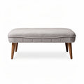 Pouf en tissu gris clair 90 x 45 x 40 cm avec pieds en bois naturel