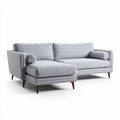 Canapé d'angle en tissu gris avec méridienne 200 x 90 x 85 cm