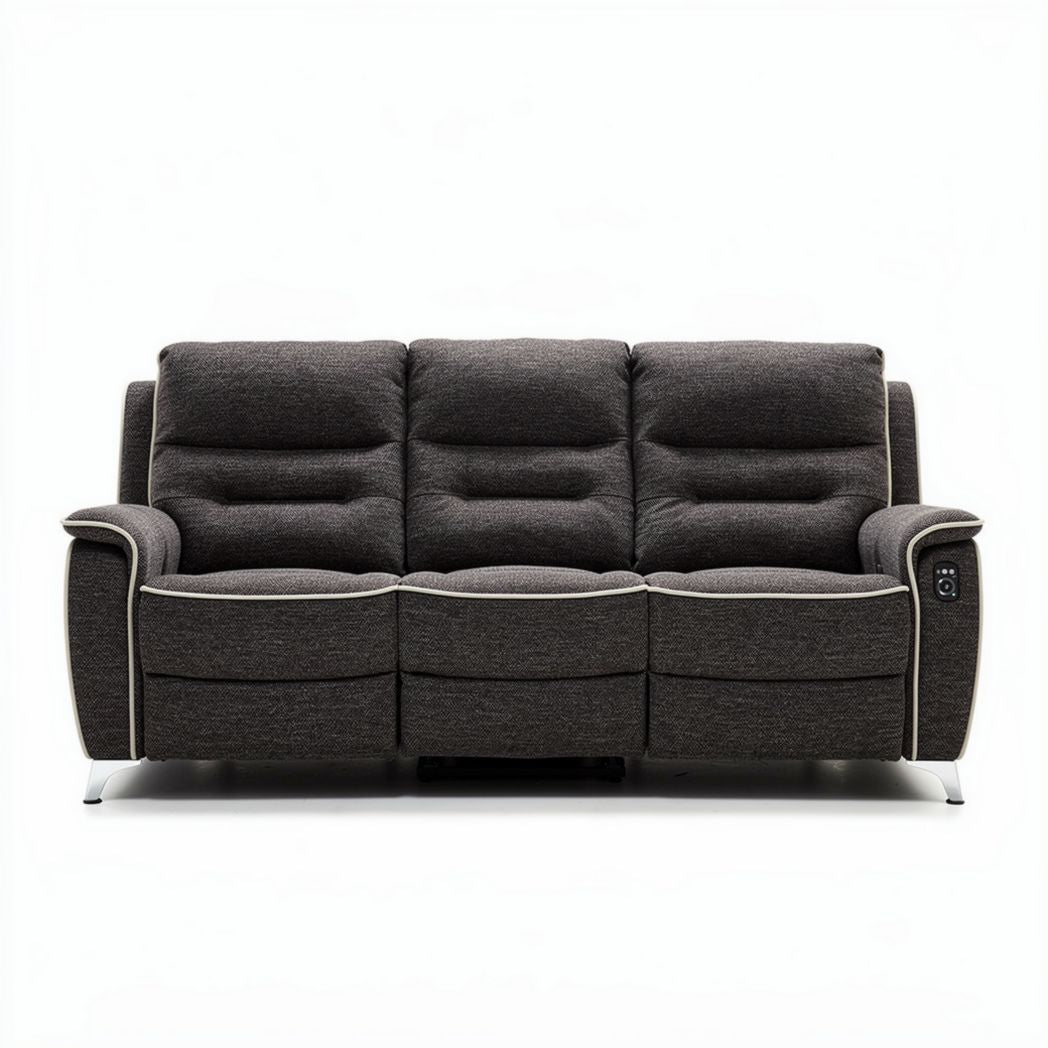 Canape relax électrique en tissu gris anthracite 180 x 90 x 90cm