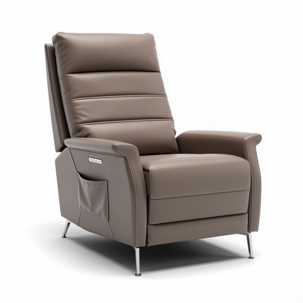 Fauteuil relax en simili cuir marron dimensions 90 x 80 x 100cm
