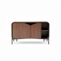 Buffet en bois finition noyer avec portes coulissantes et étagères dimensions 120 x 45 x 75cm