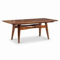 Table en bois de noyer 150 x 75 x 75 cm avec tiroir intégrée et design moderne